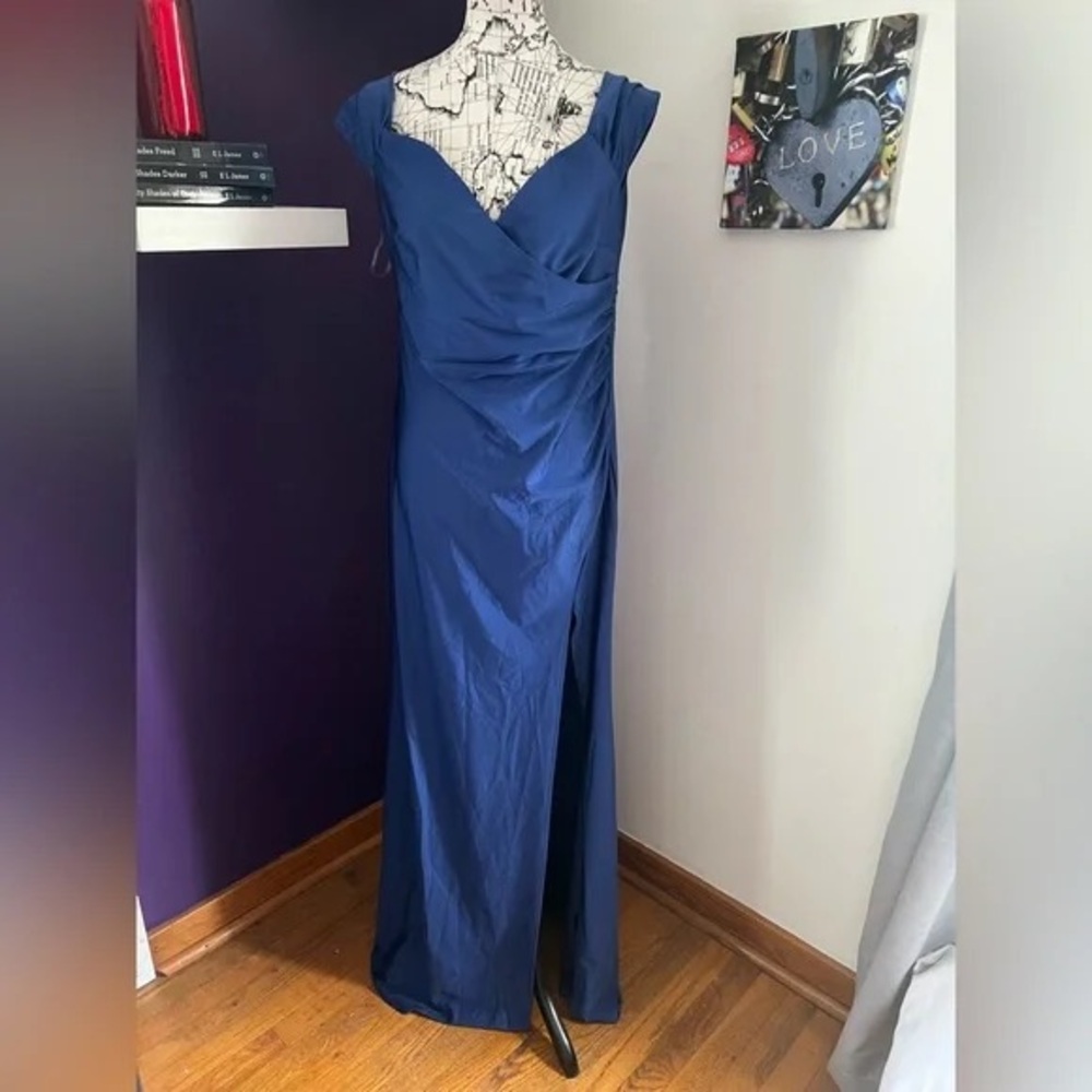 Fashion Nova Blue Sweetheart Maxi Gown